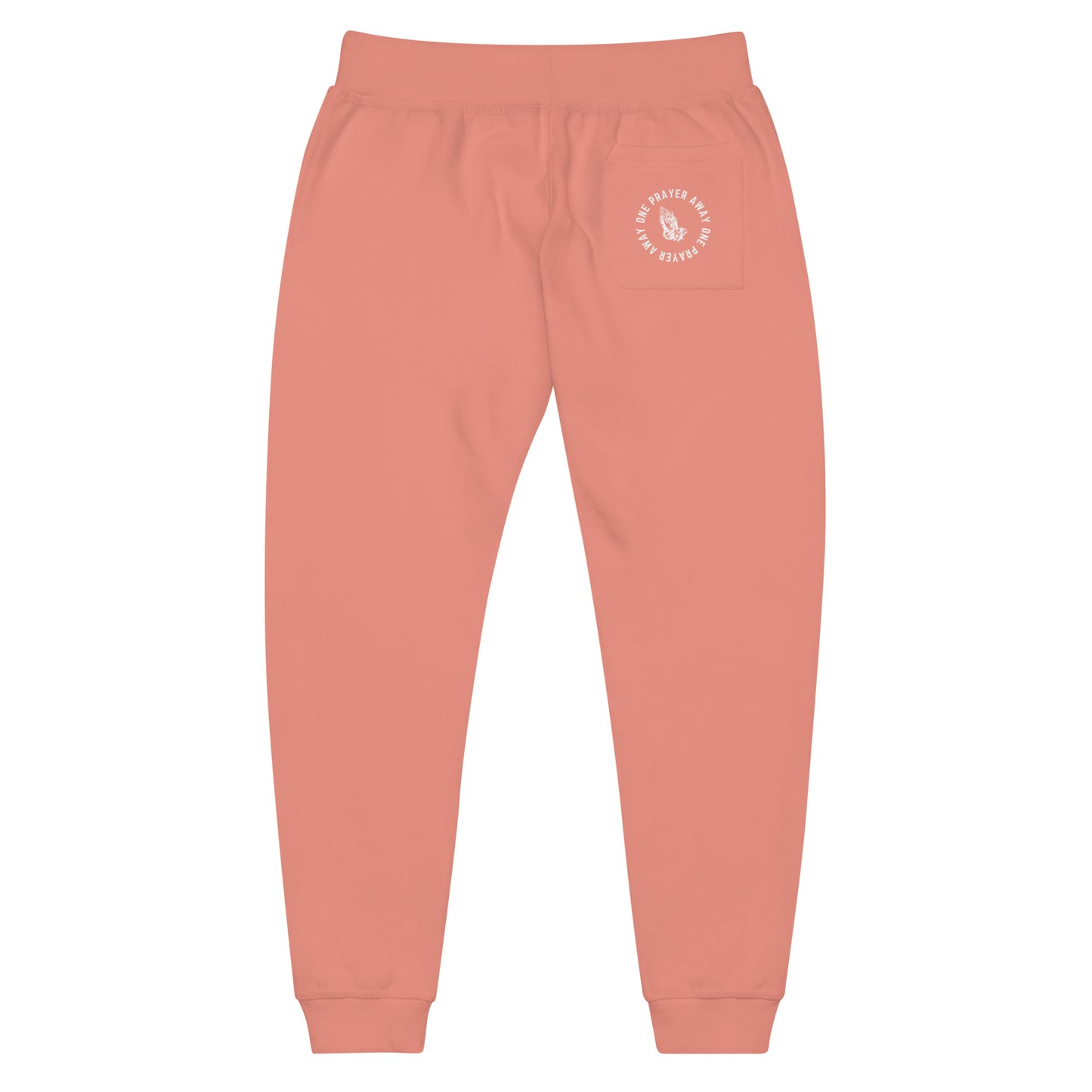 Unisex One Prayer Away Joggers - Black and Dusty Rose