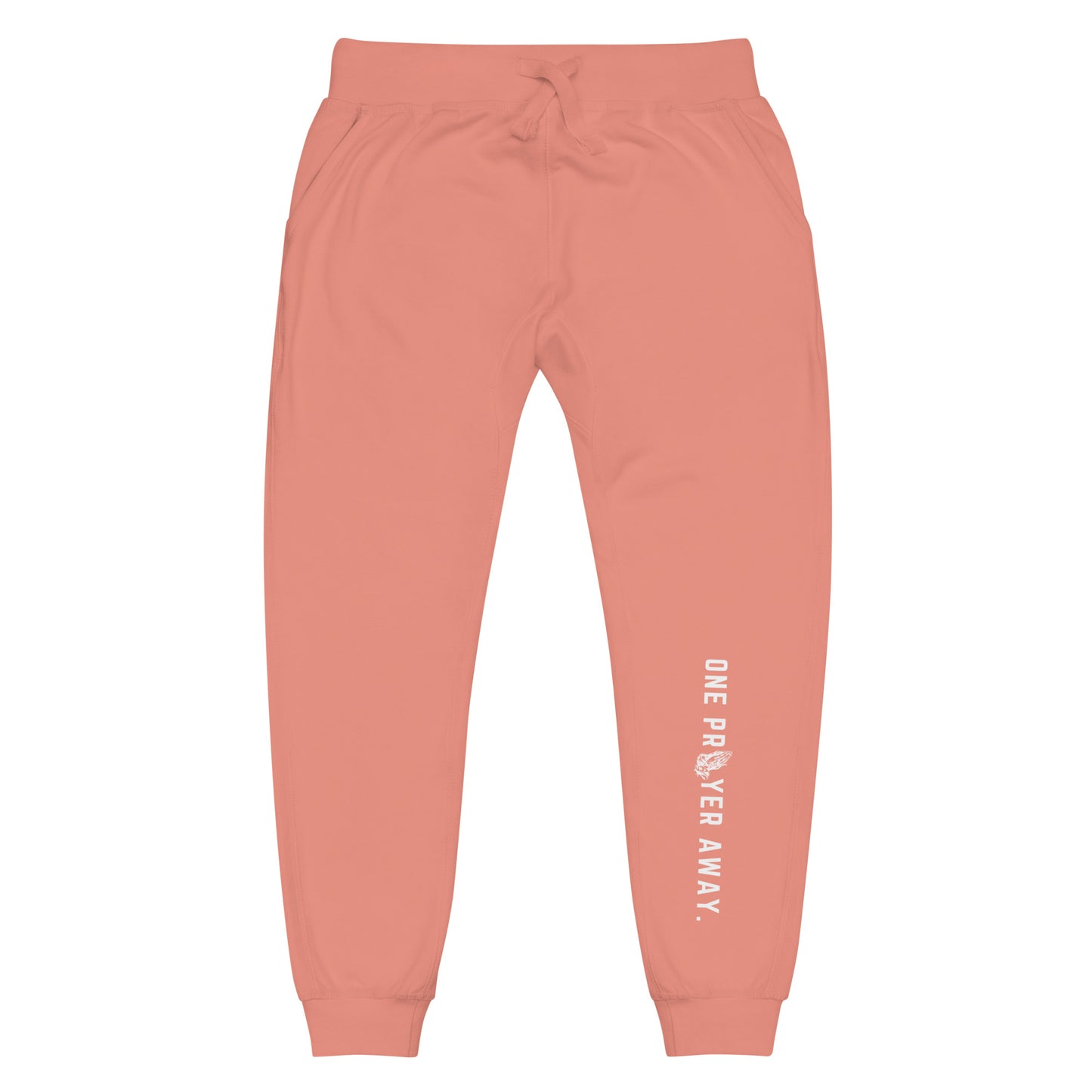 Unisex One Prayer Away Joggers - Black and Dusty Rose